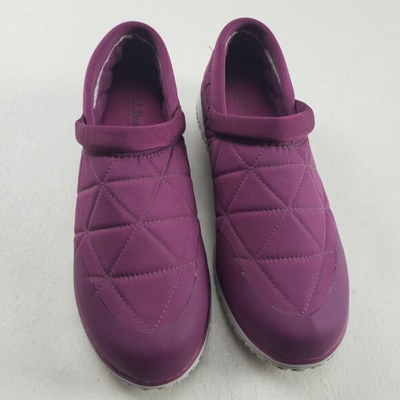 LL Bean Ultralight Primaloft Slip On Shoe Womens 10 Purple Quilted Waterproof - Picture 2 of 10